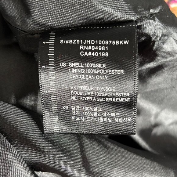 Twelve by Twelve Floral Silk Dress Ruffled Collar Small Multicolor Side Zipper - Picture 7 of 7